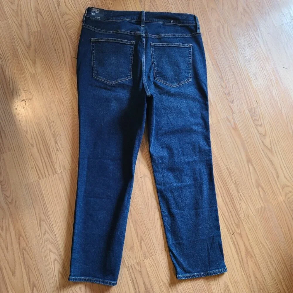NEW NWT! J.CREW ESSENTIAL STRAIGHT LEG JEANS STRETCH HIGH RISE CROPPED sz 33